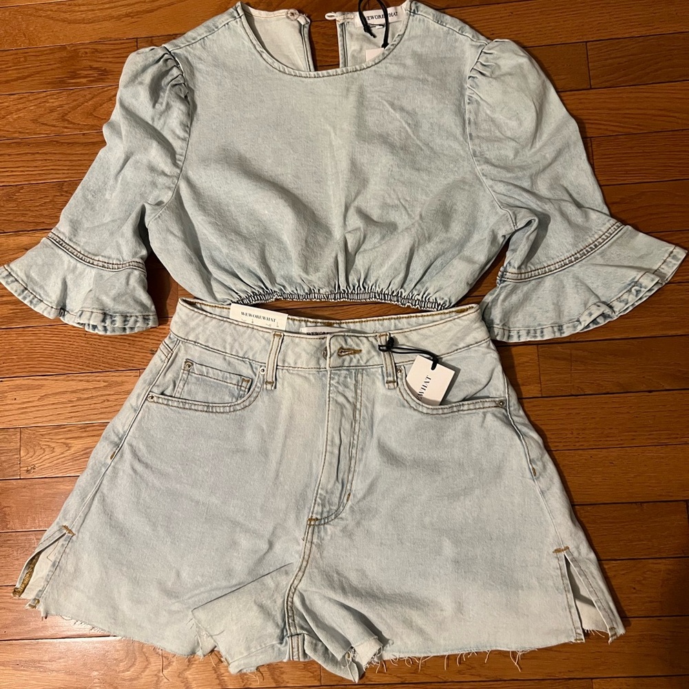 WEWOREWHAT Comfort Denim Set- size S